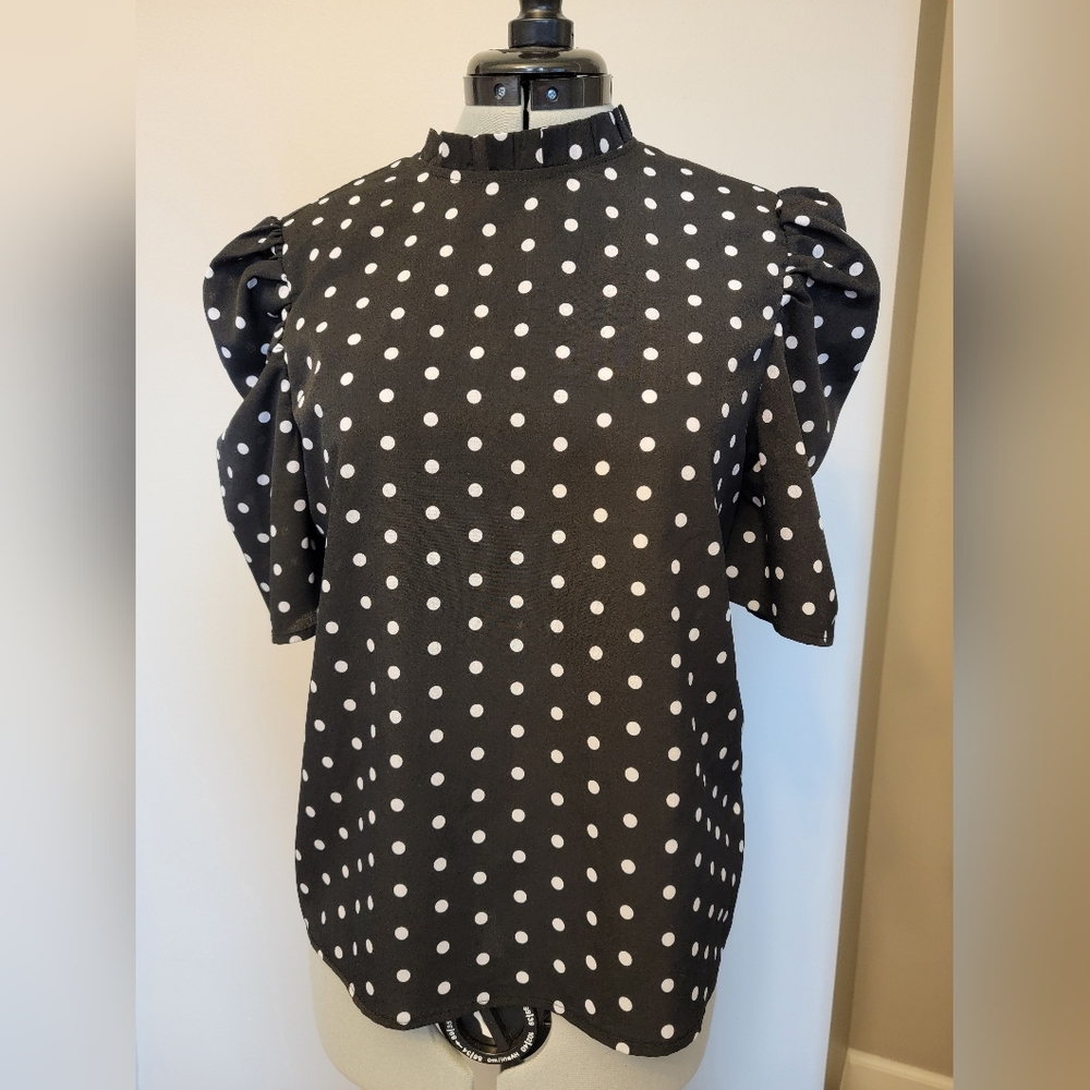 Black and White Polka Dot Blouse